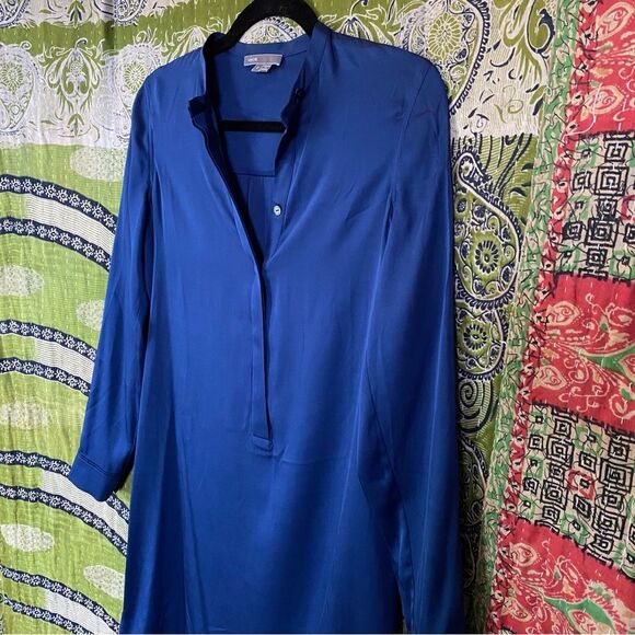 Vince Royal Blue Silk Blend Tunic Top Size 2 - Picture 6 of 15